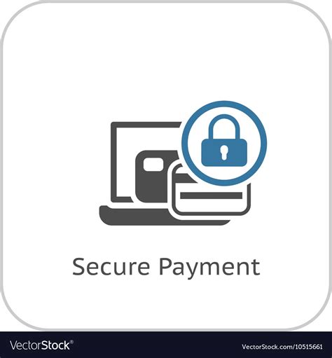 Secure payment icon flat design Royalty Free Vector Image