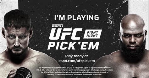 Espn Ufc Fight Night Pick Em Make Picks