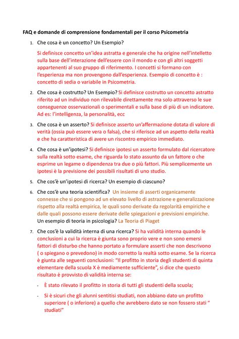 Domande Fondamentali Psicometria Off Faq E Domande Di Comprensione