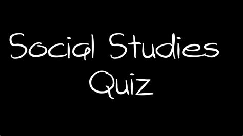 Social Studies Quiz Youtube