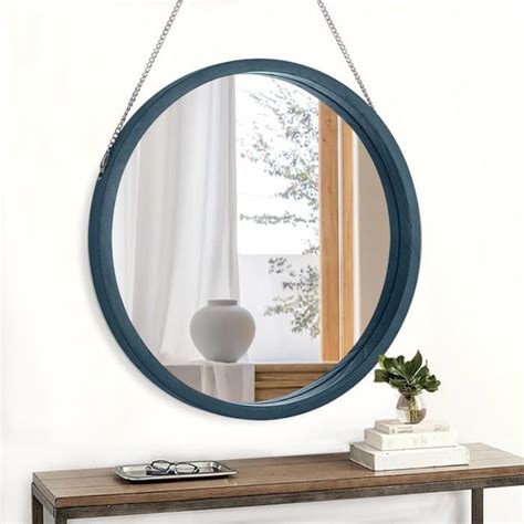 Petit Miroir Mural Rond Pour Salle De Bain Miroir Circulaire Bleu