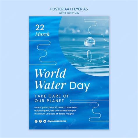 Free PSD | World water day poster template