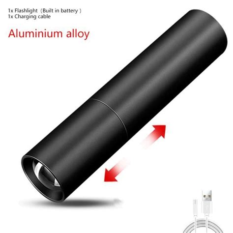 FORFAIT B Batterie intégrée Mini Lampe De Poche En Alliage D aluminium