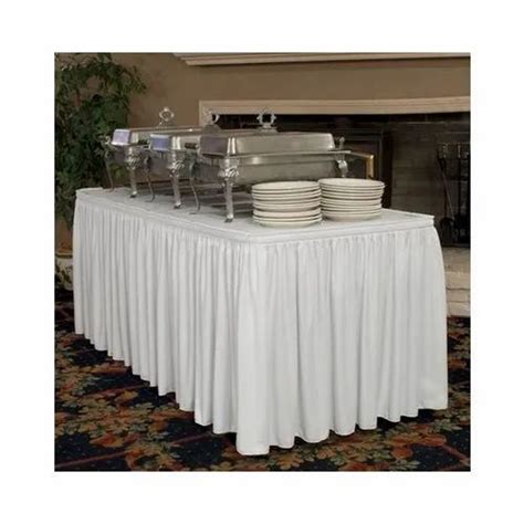 White Polyester Buffet Table Cover Frill at Rs 1200/piece in Surat | ID ...