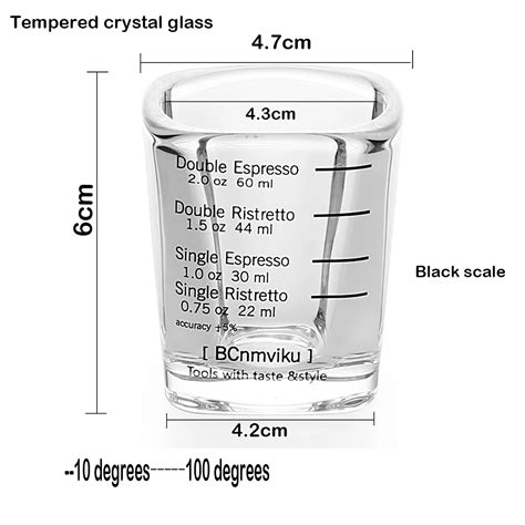 Bcnmviku Espresso Shot Glasses Measuring Cup Liquid Heavy Glass Cups