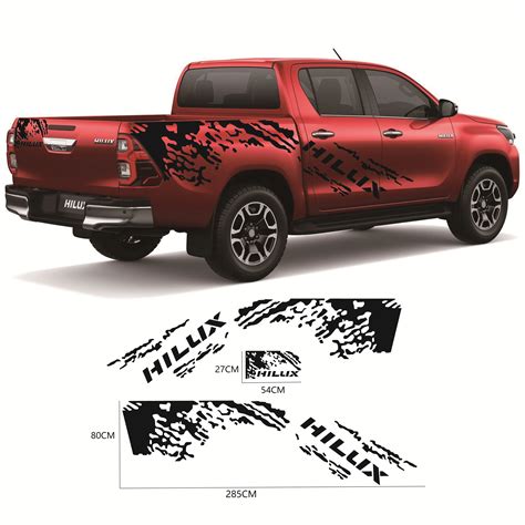 Pcs Pickup Body Side Stripe Vinyl Stickers Apply For Toyota Hilux Revo