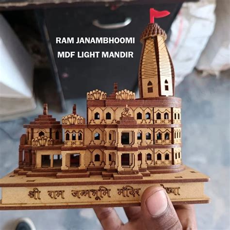 Natural Polish Attractive Look Mdf Ayodhya Ram Mandir Model With Light