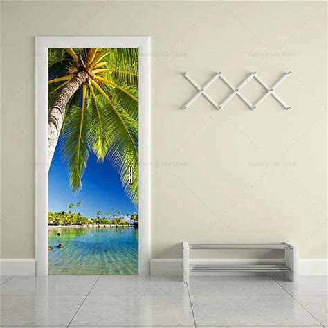 Sea View Scenery Door Sticker Mural Self Adhesive 3d Wallpapers Beach