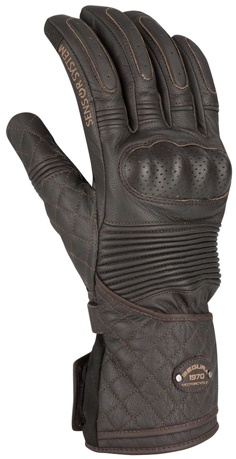 Gants Segura Gonzales Marron Gants Moto Vintage Hiver Longs