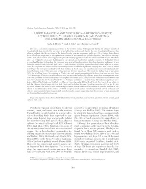 Fillable Online Prbo Brood Parasitism And Nest Survival Of Brown Headed