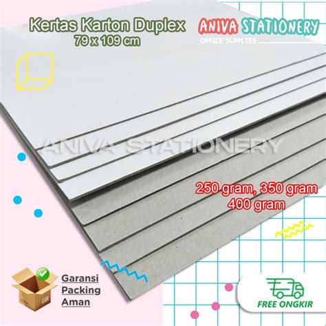 Jual KERTAS KARTON DUPLEX CARTON DUPLEK 79 X 109 Cm KERTAS POLA TEBAL