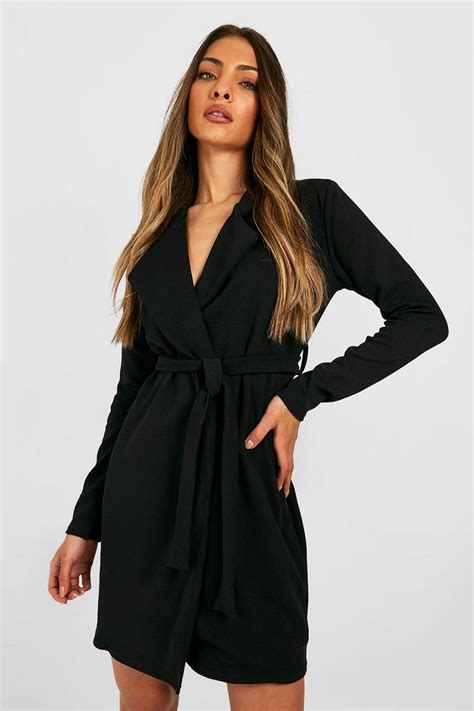 Tie Waist Blazer Dress Boohoo