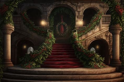 Premium AI Image | The stairs of the castle