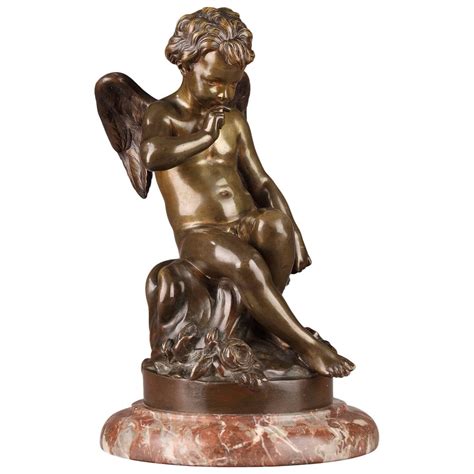 Patinated Bronze Statue Depicting L Amour Pensif After Etienne Marcel