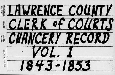 The Lawrence Register - Chancery Index 1843-1853