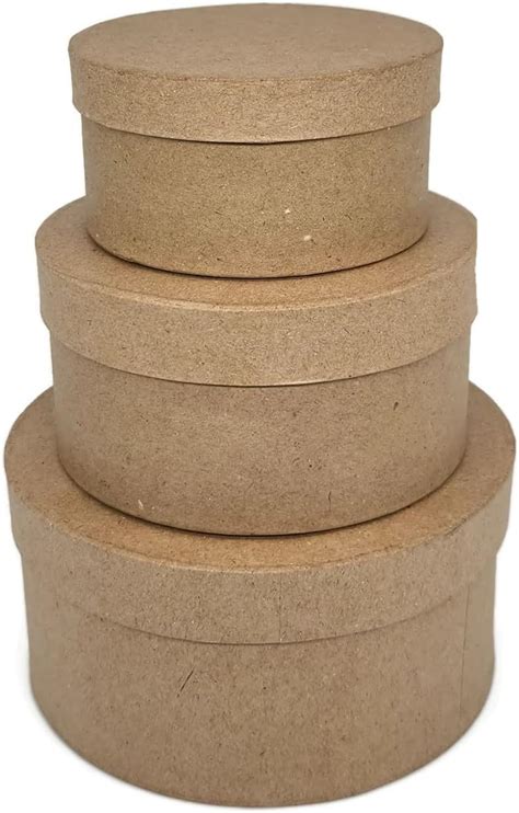 Amazon Allstellar Round Paper Mache Nesting Boxes Small Set Of