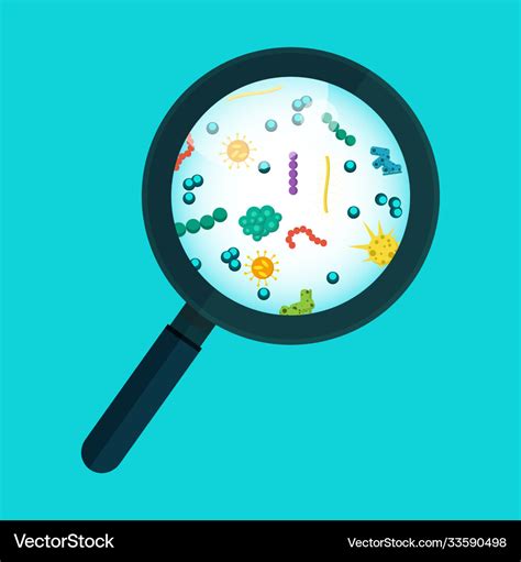 Germs under microscope Royalty Free Vector Image