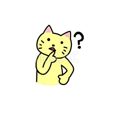 首をかしげるねこ 上半身 イラスト No 24101807｜無料イラスト・フリー素材なら「イラストac」