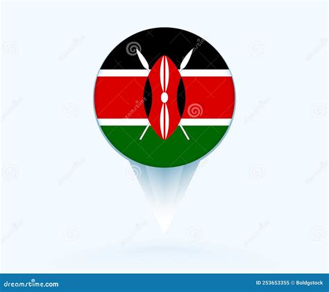 Pointeur De Carte Avec Drapeau Du Kenya Illustration De Vecteur