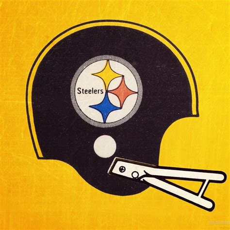 Vintage Pittsburgh Steelers Football Helmet Art By Row One Brand Wall Art