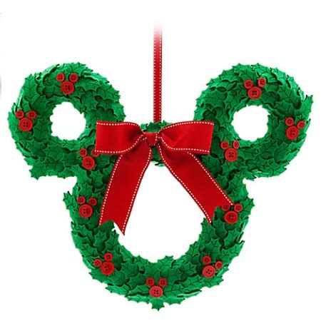 Disney Christmas Door Hanger Mickey Mouse Wreath With Bow