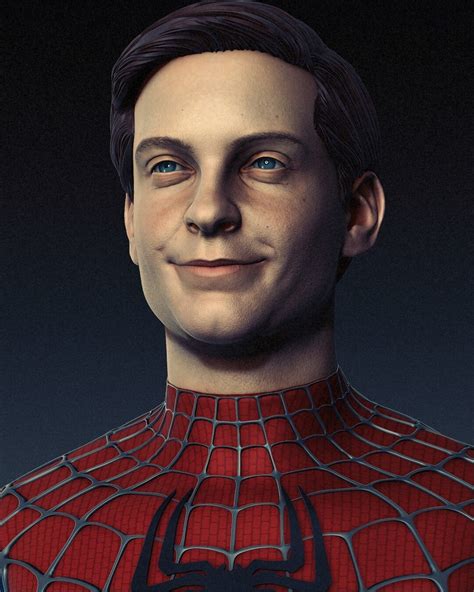 Artstation Spider Man Tobey Maguire Bust