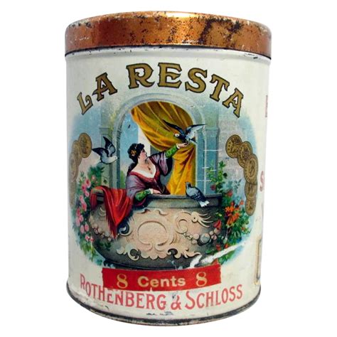 La Resta Cigar Advertising Tin Drury House Antiques Ruby Lane