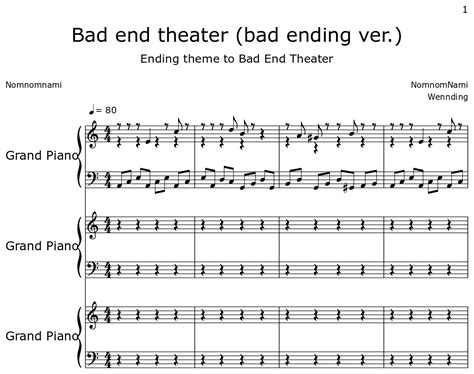 Bad end theater (bad ending ver.) - Sheet music for Piano