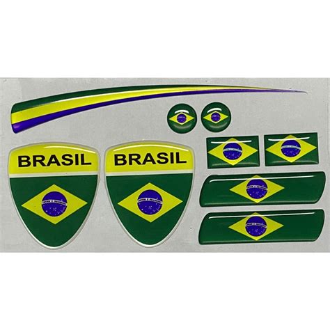 Kit Emblemas Resinado Bandeiras Do Brasil Shopee Brasil