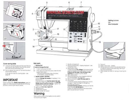 Elna 8000 - 9000 Sewing Machine Instruction Manual