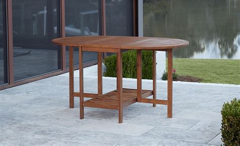 COSCO Outdoor Living Acacia Wood Folding Drop Leaf Patio Dining Table ...