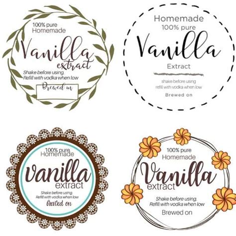 Editable Vanilla Extract Labels