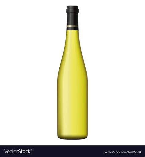 White Wine Bottle Isolated On Background Vector Image