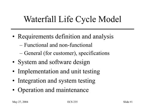 Waterfall Life Cycle Model