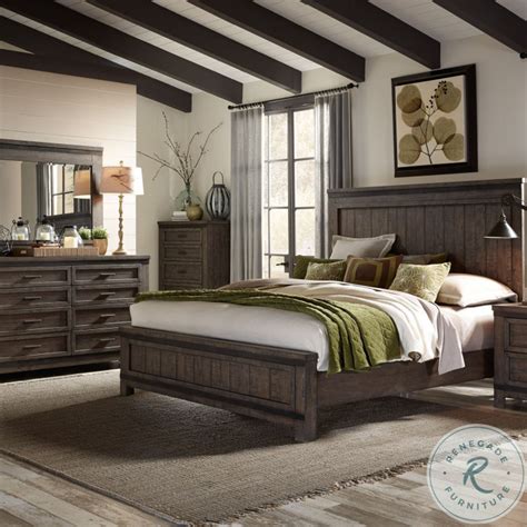 Thornwood Hills Rock Beaten Gray King Panel Bed From Liberty Coleman