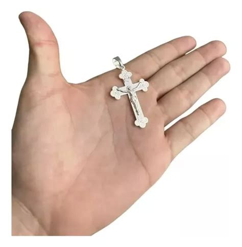 Pingente Cruz Crucifixo Jesus Cristo Banhado A Prata 925