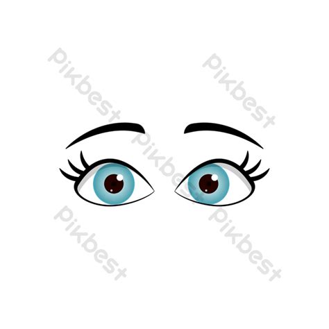 Blue Eye Eyebrows Vector Eyes Clipart PNG Images | AI Free Download - Pikbest