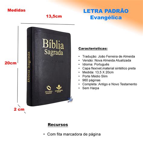 Bíblia Sagrada Slim Missionária NAA Capa flexível Preta