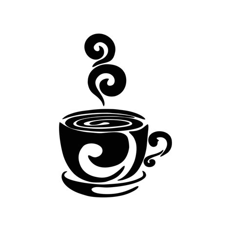 black and white silhouette vector coffee icon. black and white coffee logo illustration 29146932 ...