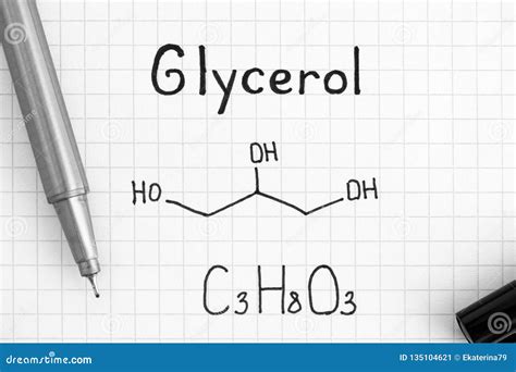 Chemical Formula of Glycerol with Black Pen Stock Image - Image of ...