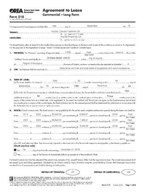 Free Commercial Lease Agreement Ontario Template Free Printable Templates