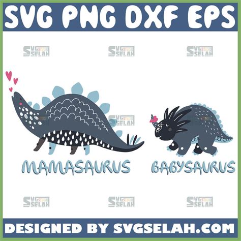 Mama And Baby Dinosaur Svg Free Svg Cut Files