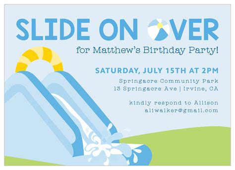 Water Slide Invitation Template Free