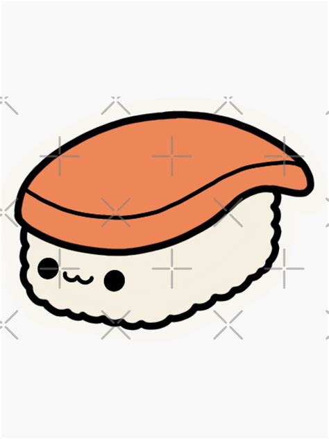 Salmon Nigiri Sticker For Sale By Melthemoose Redbubble