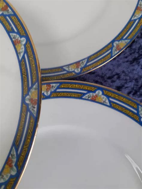 6 ASSIETTES PLATES en porcelaine de Limoges F Legrand et Cie art déco