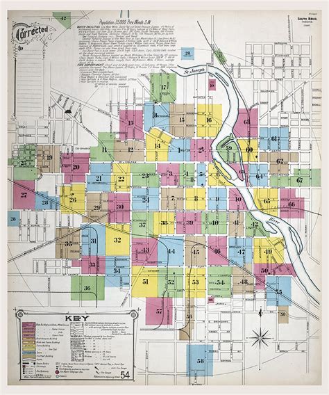 1899 Town Map of South Bend Indiana - Etsy