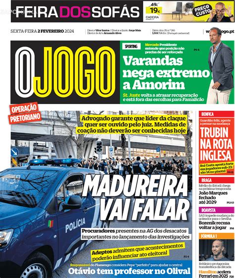 O Jogo 2 fev 2024 Jornais e Revistas SAPO pt Última hora e