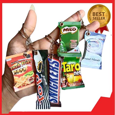 Jual Gantungan Kunci Miniatur Snack Souvenir Ulang Tahun Pernikahan