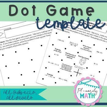 Dot Game Review Game Template | Dots game, Math review game, Middle ...