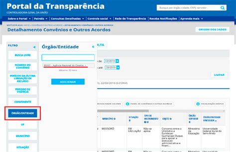 Passo a passo para consulta de convênios no Portal da Transparência